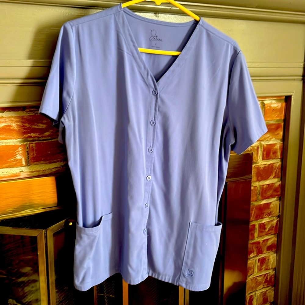 size Large Ceil Blue Jaanuu scrub top